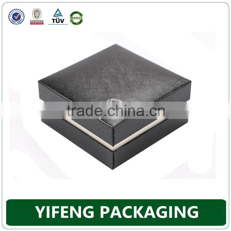 Luxury velvet black white cardboard paper gifts cufflink box