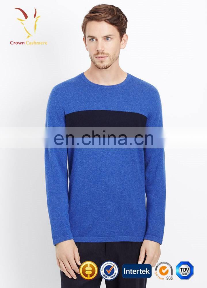 Fashion knitted jumper for men wool custom with intarsia design sweater