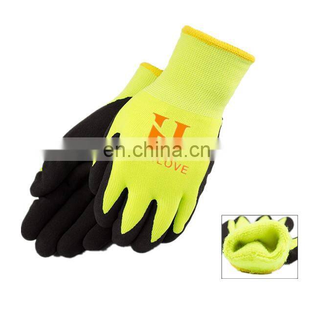 Hot Selling Good Grip Safety Double Lining Thermal Nitrile Dip Winter Gloves Freezer Work Gloves