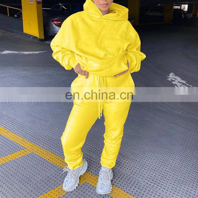 Customized women's fashion spring hooded suit sportswear 2 piece set of women's clothes