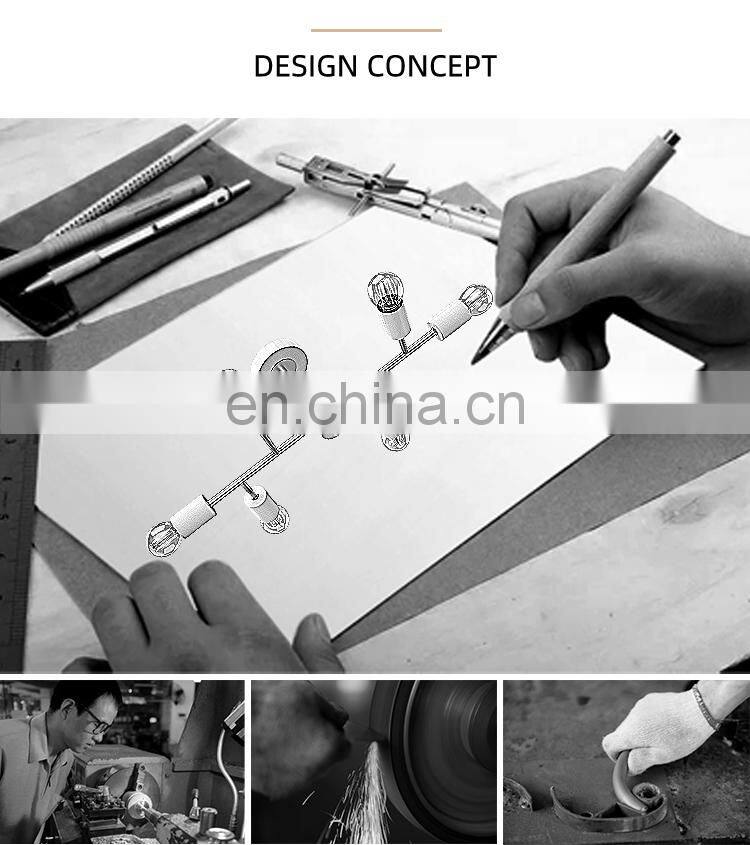 HUAYI Creative Design Modern Retro Home Hotel Simple 6 Lamp Holder Decorative Led Ceiling Lamp