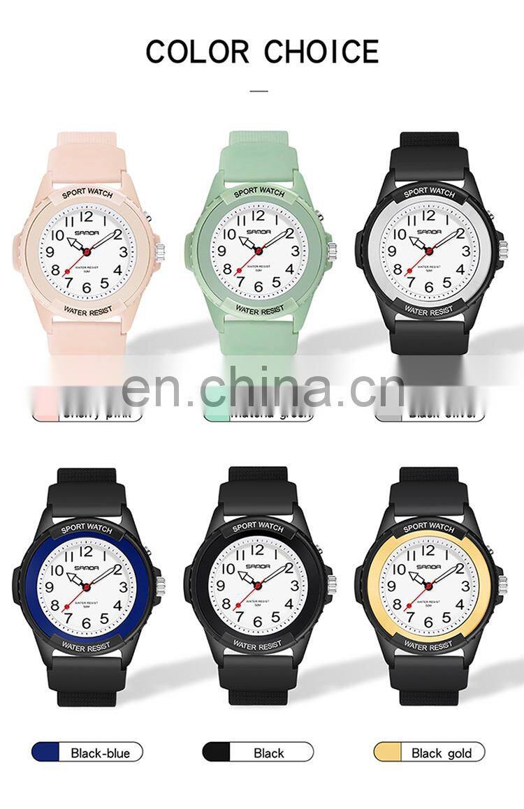Sanda 6018 Casual Men Brand Quartz Wrist Watches Aanlog Luminous Resin Strap Water Resistant Fashion Men Hand Watch
