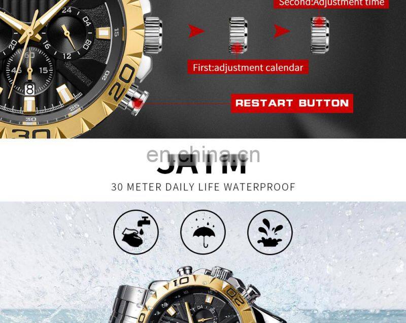 MEGIR MS2087G Men's Quartz Watches Business Chronograph Waterproof Luminous Army Wristwatch