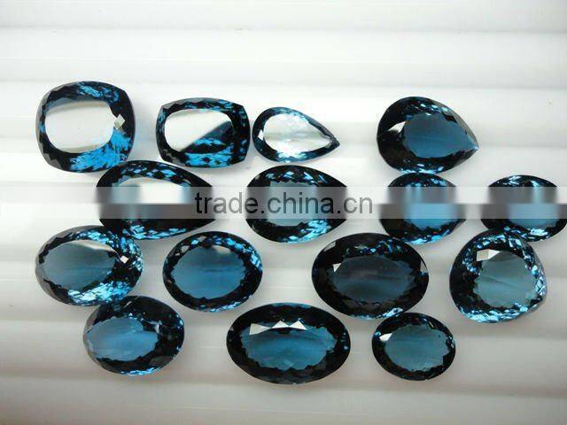 Checker board London blue topaz