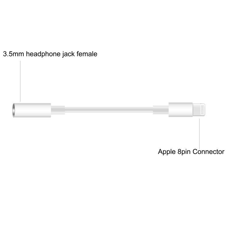 Original headphone aux adapter for iPhone 7/8/11/12/13 pro audio converter for lightning to 3.5mm jack earphone