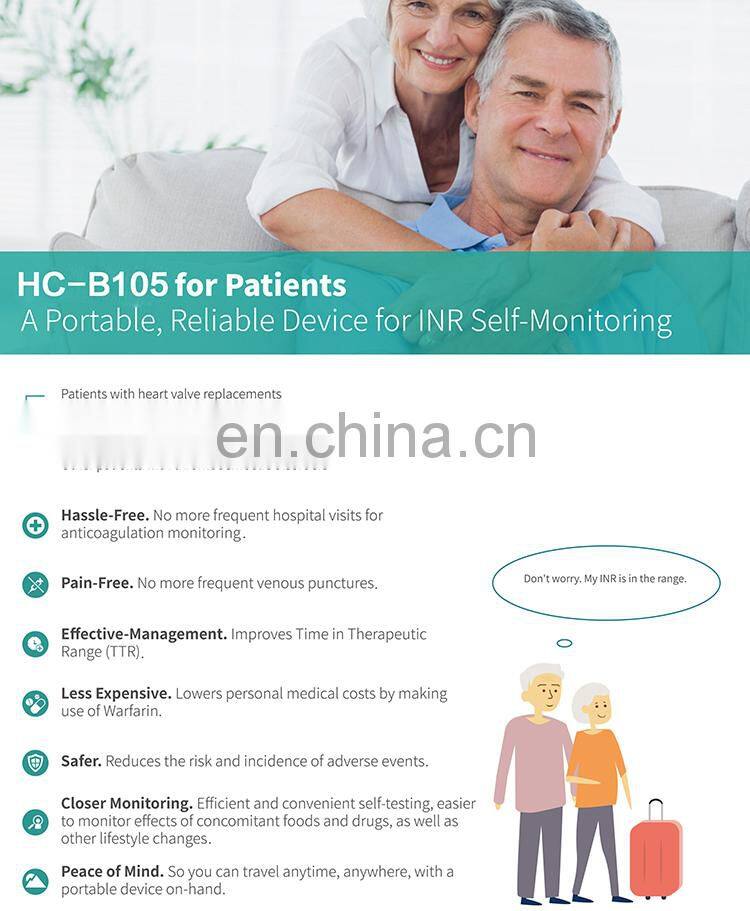 HC-B105 Advanced Handheld PT/INR Coagulation Analyzer System for Clinic,INR machine coagulation analyzer