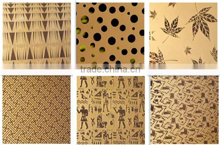 316 high-quality mirror colored etching surface stainless steel