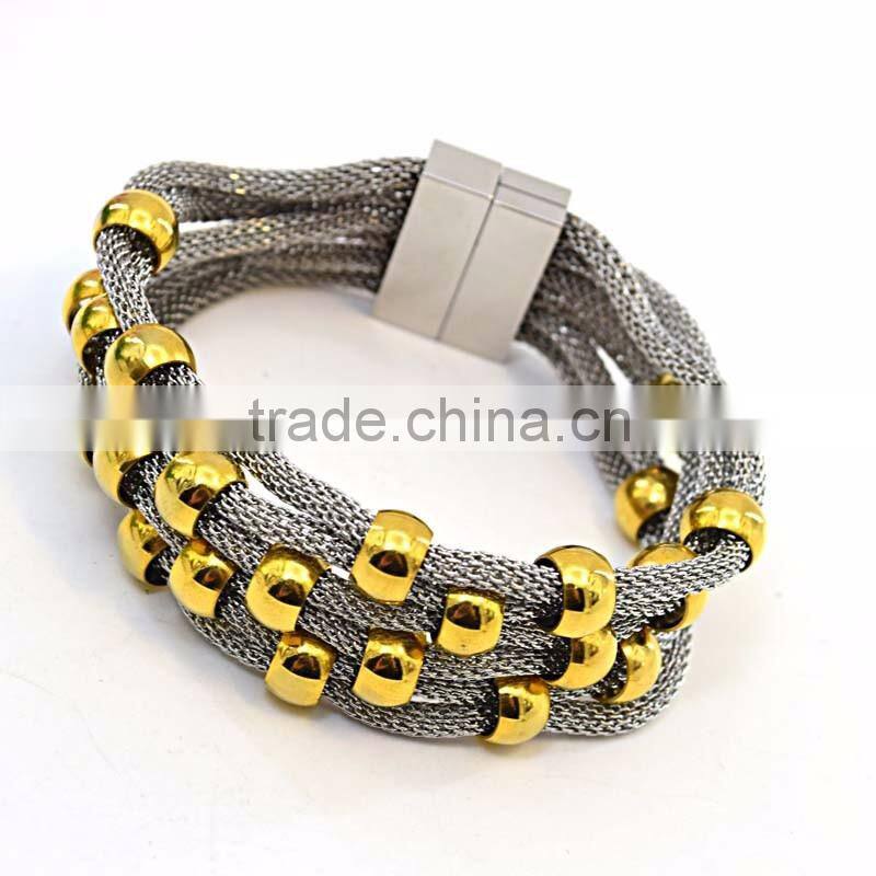2016 trending products gold plate beads bracelet hand chain for men