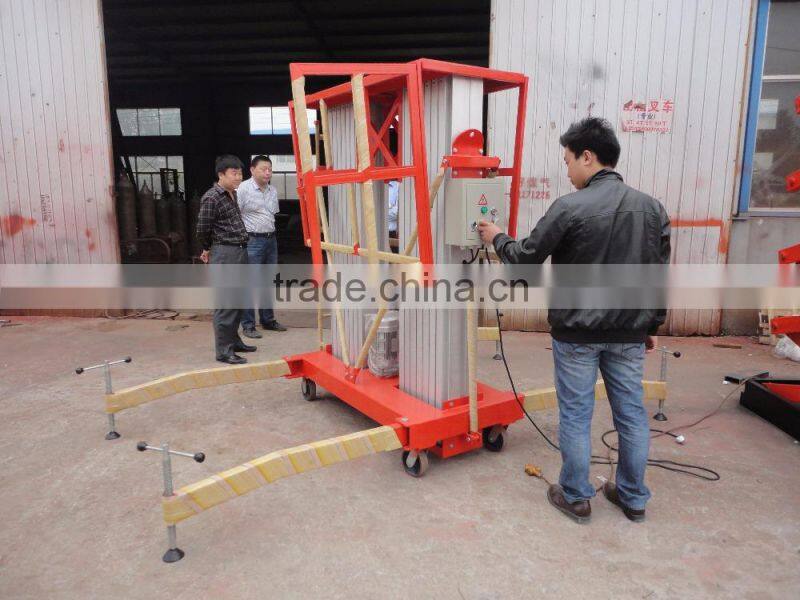 6-14m double column aluminum alloy lift table /mobile lift /aluminum alloy ladders