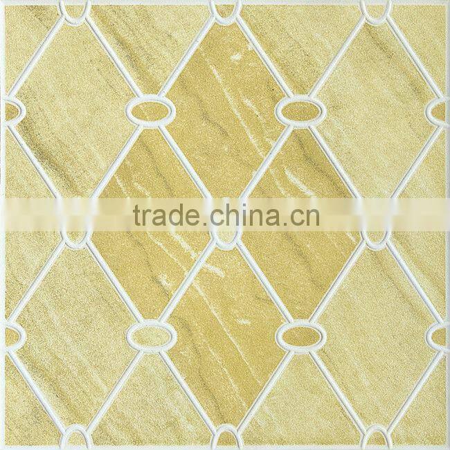 Bathroom yellow ceramic floor tile