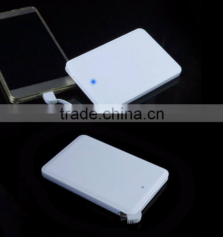 Most popular Fashion Portable 2500mAh credit card power bank for Andorid/IOS