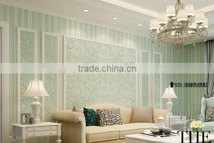 2015 European style Embossed 3D wallpaper