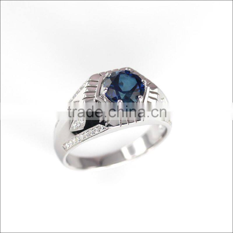 Amazing Synthetic sapphire stone silver 925 button
