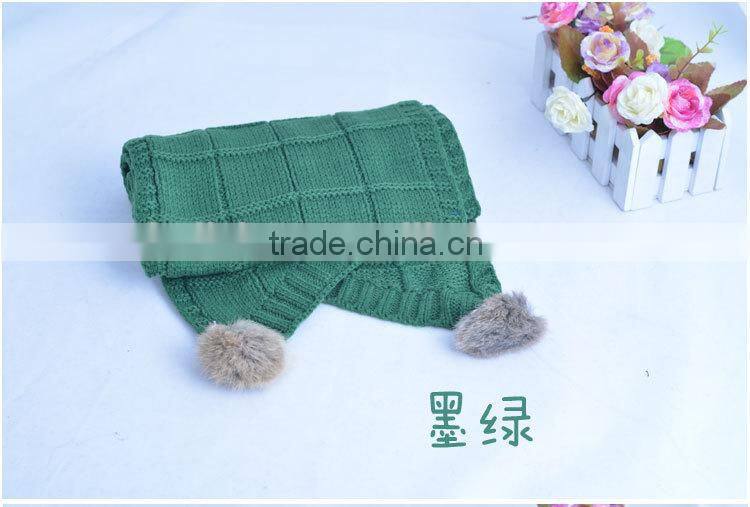 Best Selling Pom Pom Ball Tassel Style Warm Keeping Plain Acrylic Fashion Girls Knitted Scarf