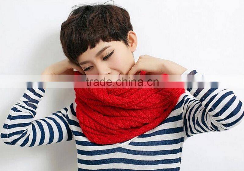 New Arrvial Winter Women Pattern Knitted Loop Wool Scarf