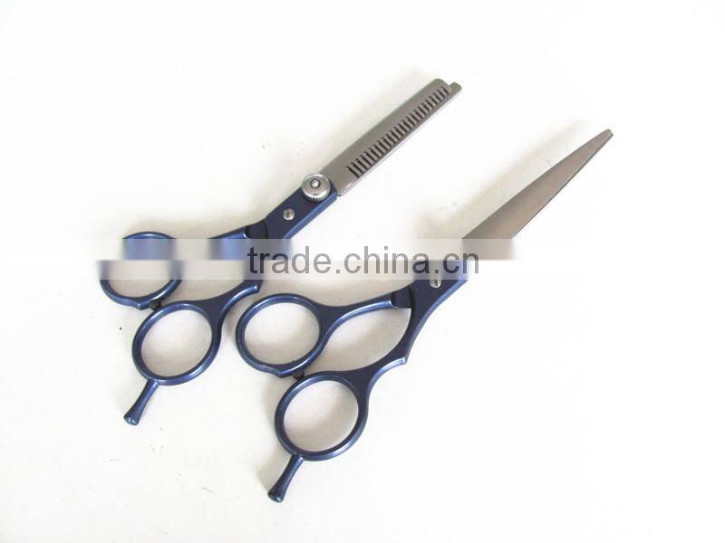 Barber scissors set with zinc alloy coated color handle