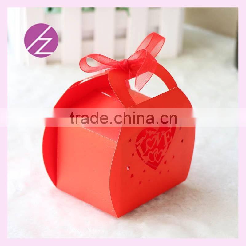 Gift boxes paper malaysia 2015 latest design happy wedding candy box with unique red colour TH-206