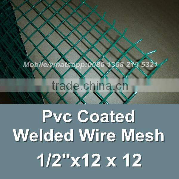 china factory green color 1/2 inch Vinyl Coated welded wire mesh