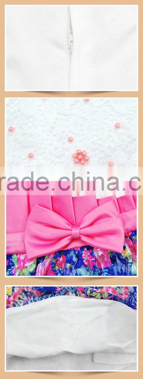 Chinese Garment Factory Computer Embroidered Little Girl Dresses 6 Years