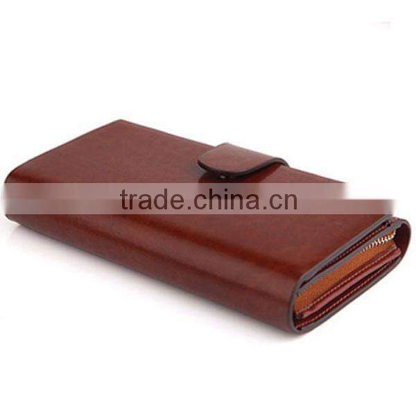 Newest men long hand bag leather purse men's leather wallet
