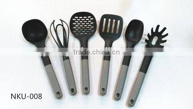 2016 Hot Sale FDA and LFGB Food Grade Colorful 6 pcs Nylon Cooking Utensils Set & silicone kitchen products