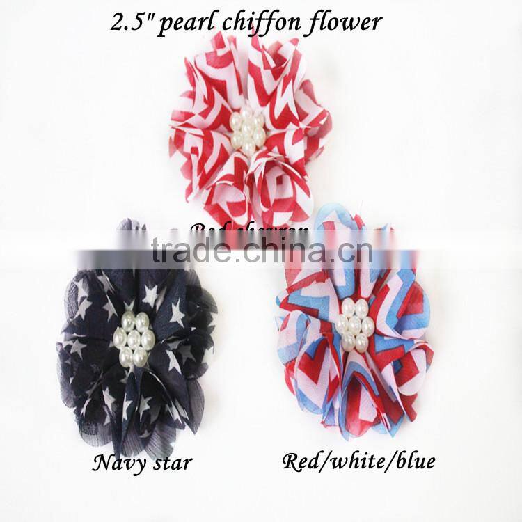 Football baby hair accessories/baby chiffon Flower/wholesale for cheap