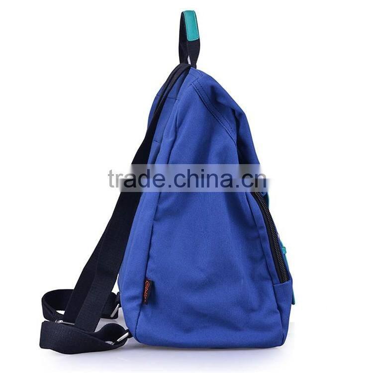 fashion korean style huge volume waterproof younger blue canvas backpacks