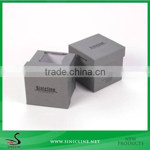 Sinicline Small Cube Decorative Cardboard Boxes with PVC Window
