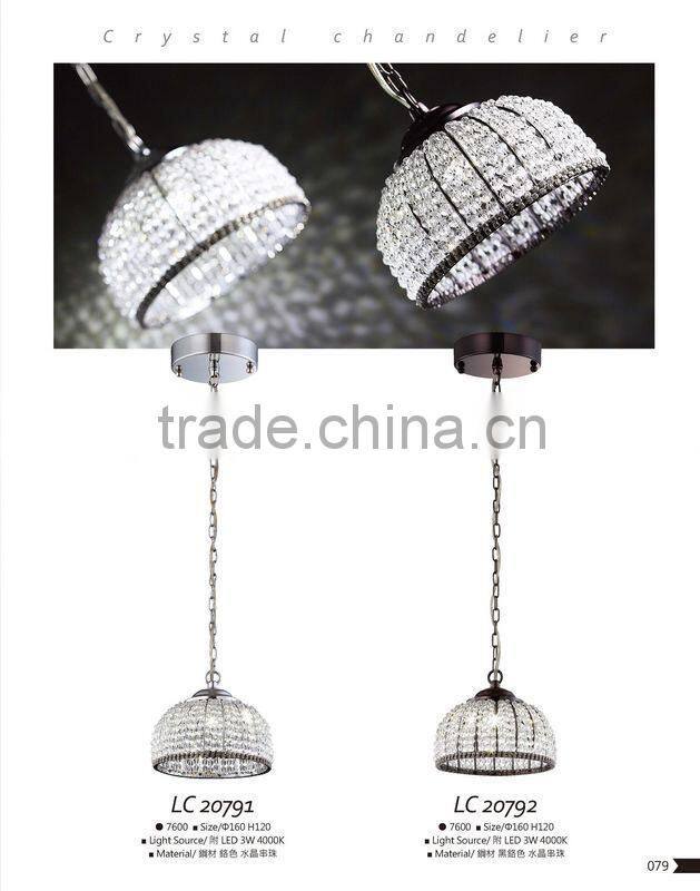 Crystal beaded decoration led pendant lamp LC20811 from china supplier