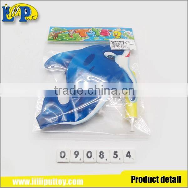 Environmental wind up air inflation dolphin toy with inflator