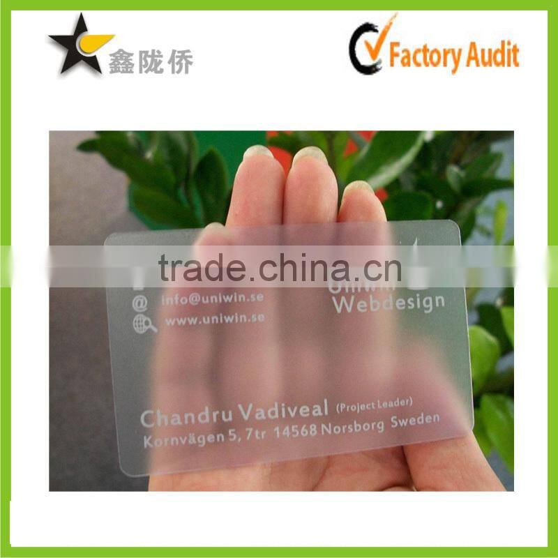 2015 Alibaba hot custom gold foil color changing clear business cards