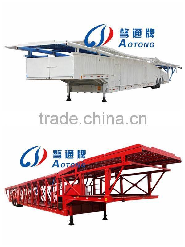AOTU Transporation hydraulic Tri axles car hauler suve carrier trailer truck for sale