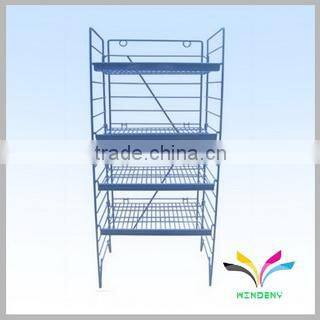 4 tiers metal beverage display rack for water bottle