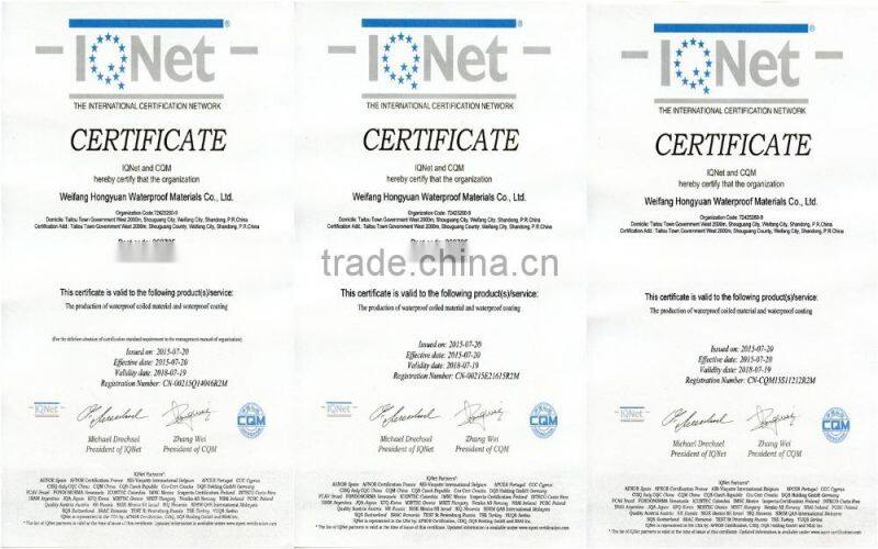 HDPE self-adhesive bitumen waterproof membrane with competitive price /self adhesive roofing underlayment