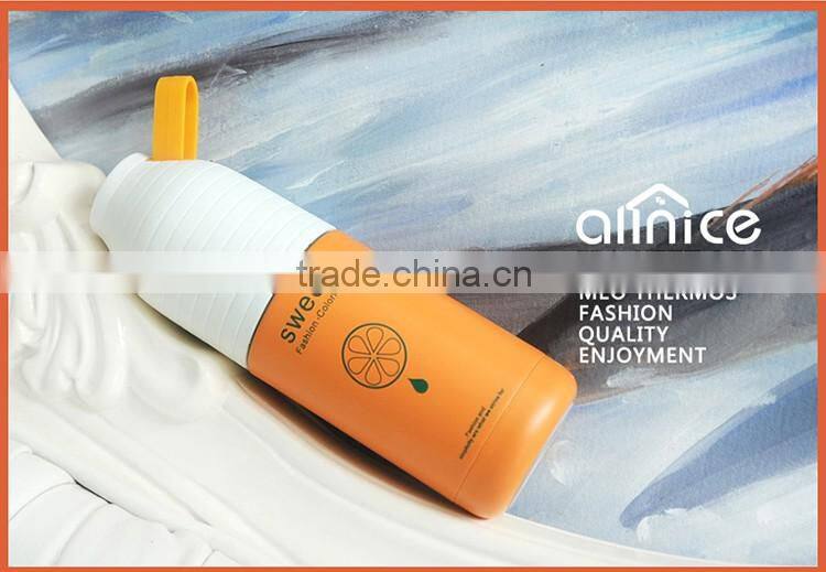 Wholesale Promotional double wall insulated vacuum stainless steel water bottle with portable rope