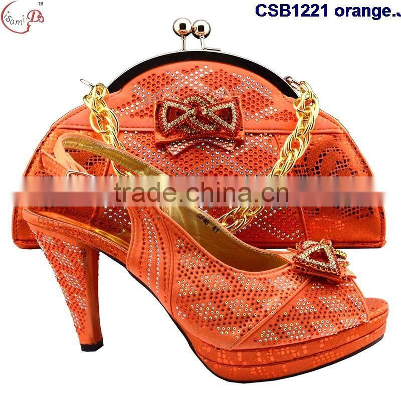 CSB1221 New arrival shoes & bags low price hot popular beautiful lady high heel shoes match bag