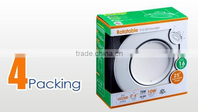 UL Energy Star approved 5 in. and 6 in. 2700k white led recessed trim rotatable downlight