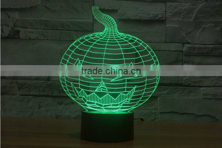 Pumpkin shape decorate in Hallowmas novelty 3D led night light lamp kids baby bedroom