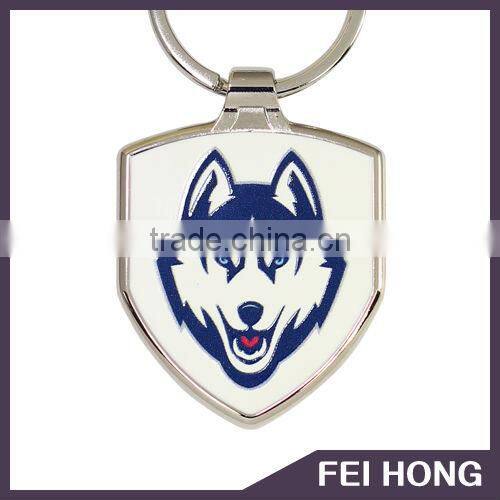 Promotional low price custom picture printing silver/gold key chain rings