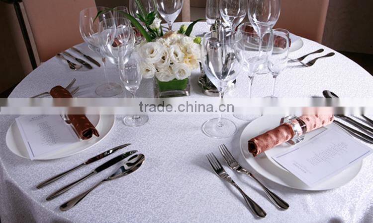 Linen Pro Dot High End White Table Cloth for 5 Star Restaurant and Hotel