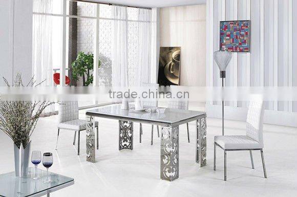 stainless steel dining table and chair sets