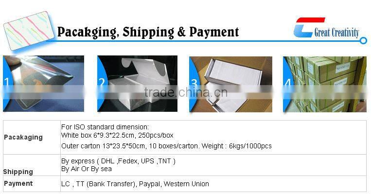 Professional factory PVC Irregular shape card
