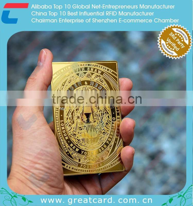 Offset printing metal business card, engraved metal cards