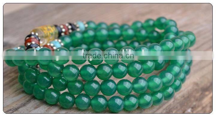Green Crystal 108 beads bracelets, buddha bracelets ,fashion bracelets