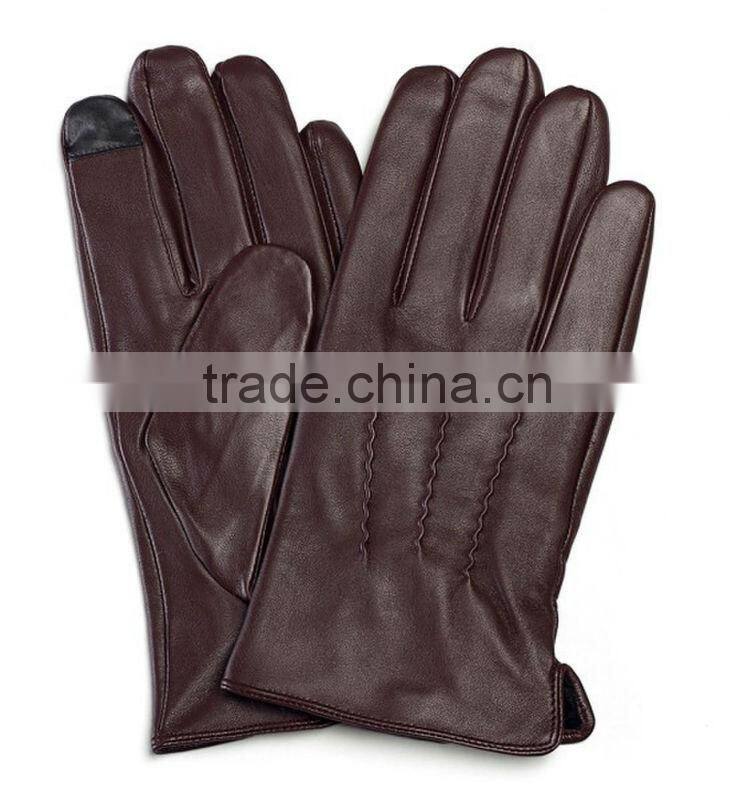 Plain style touch screen smart leather gloves for Iphone