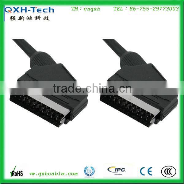 Factory wholesale high quality 21PIN Scart to Scart Cable for audio/video Manufaacturer