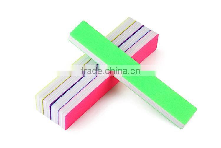 colorful rectangle sandpaper washable buffers nail art files manicure tools