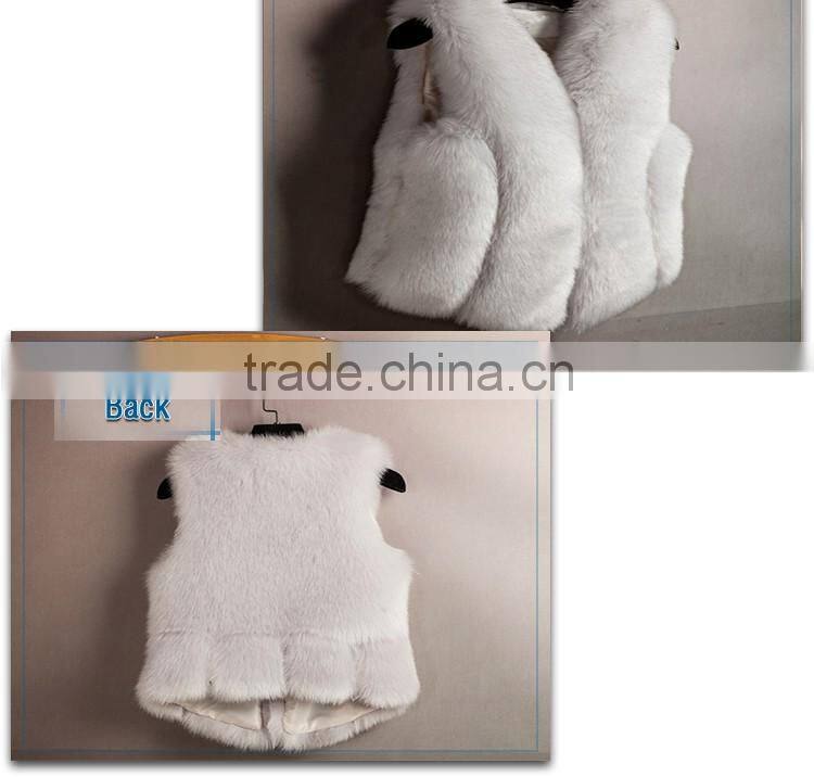 lady v-neck pink faux fur gilet