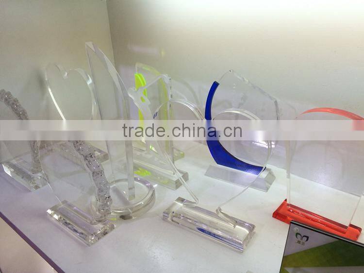 Customized glass trophy blanks, acrylic trophy blanks, heart trophy