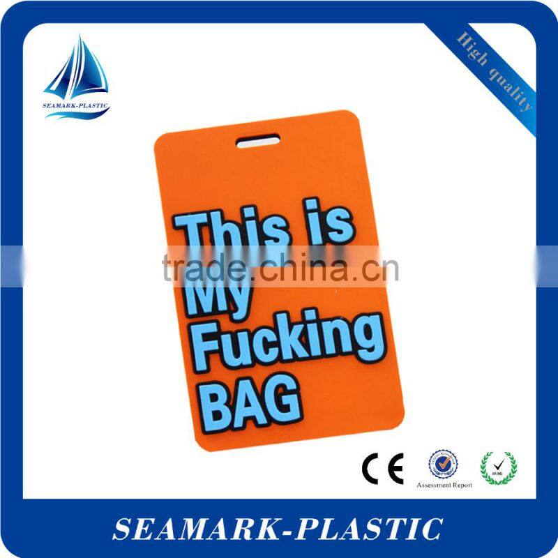 2016custom make plastic rubber 3d character luggage tag for trip